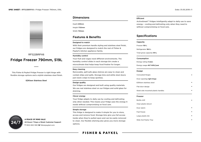Image de la première page du manuel de l'appareil RF522BRPX6