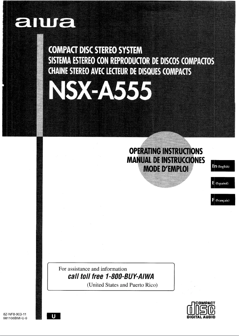 Página 1 del manual Manual de usuario Aiwa NSX-A555