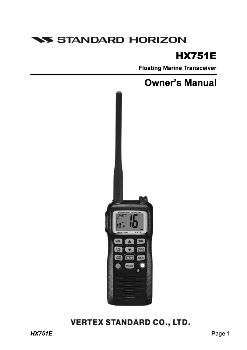 Imagen de la primera página del manual del dispositivo HX751E