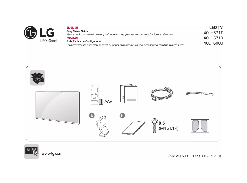 Page 1 of the manual User Manual LG 40LH5710