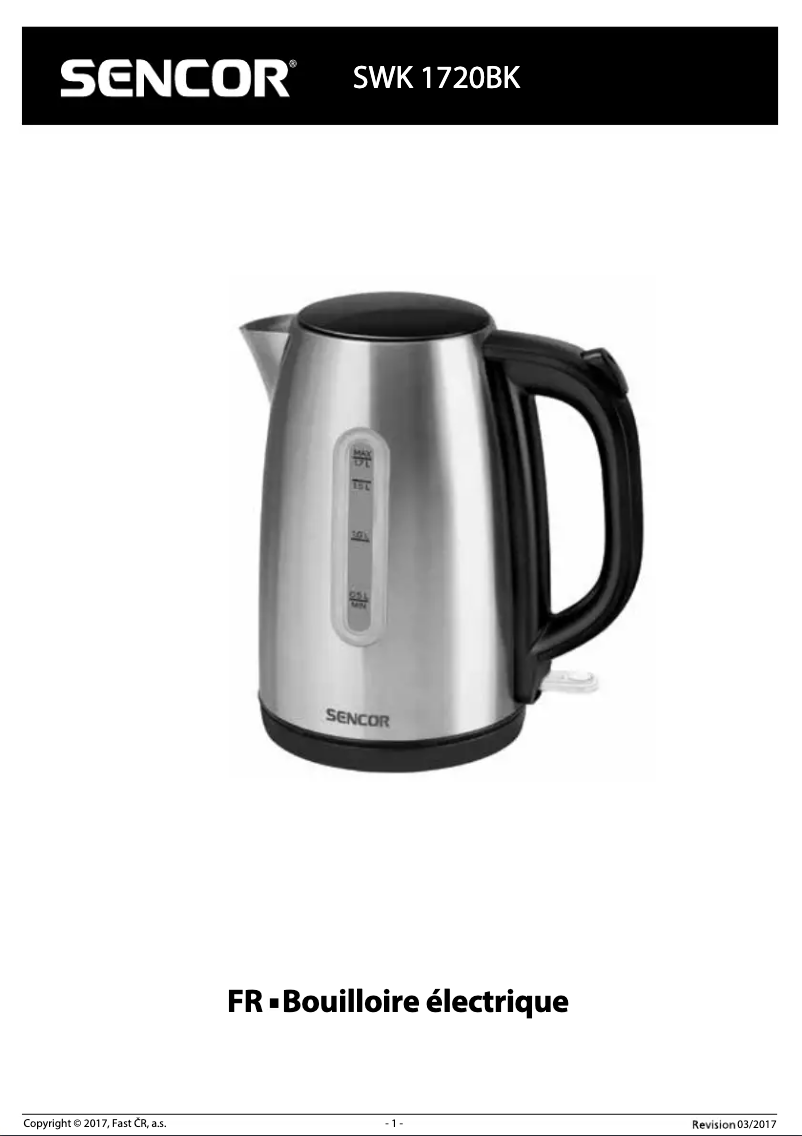 Page n°1 - Manuel utilisateur Sencor SWK 1720BK