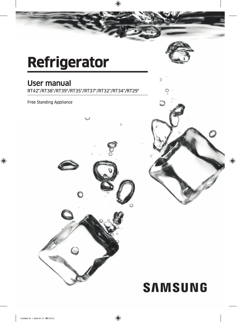 Page 1 de la notice Manuel utilisateur Samsung RT37K5532DX