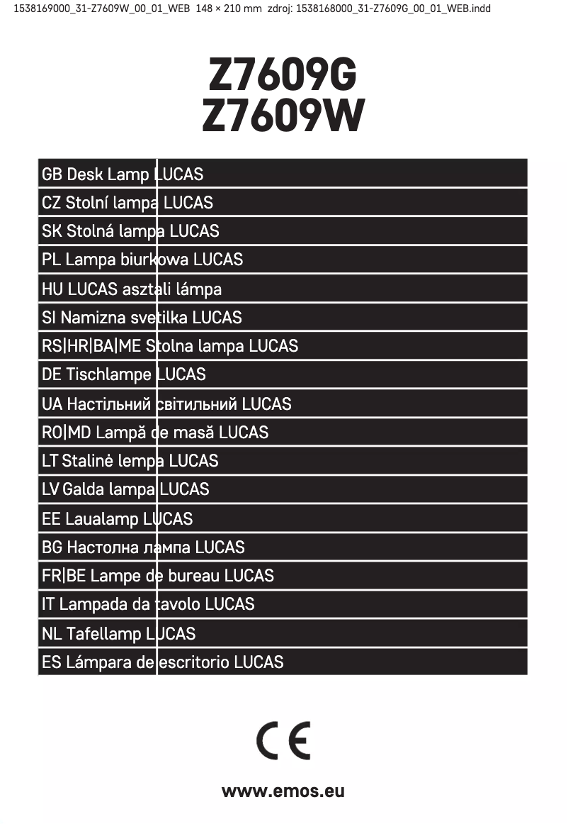 Image de la première page du manuel de l'appareil Z7609W