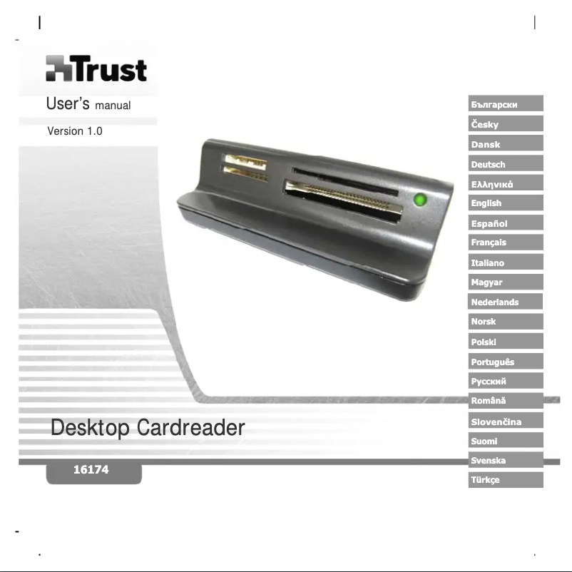 Page 1 de la notice Manuel utilisateur Trust All-in-1 Desktop Card Reader