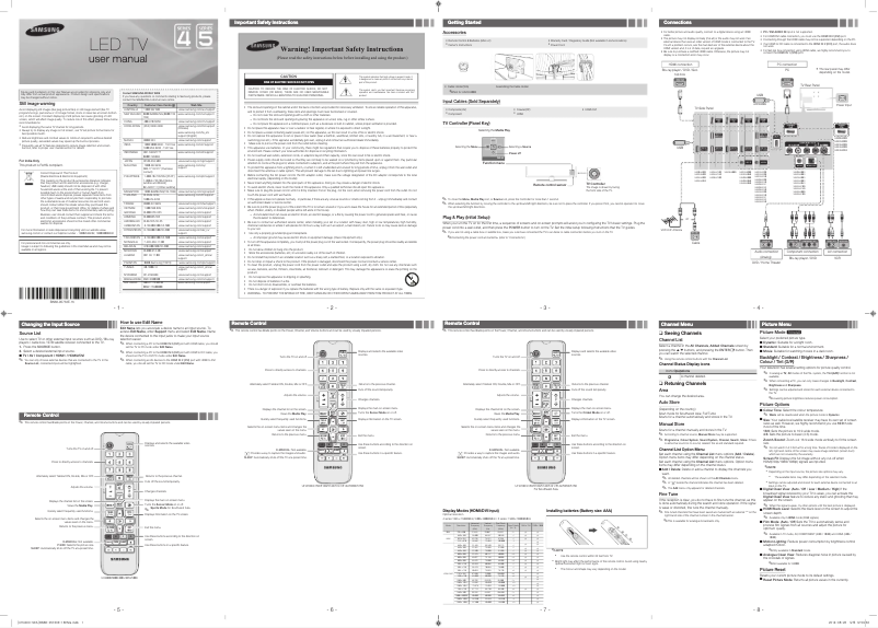 Page n°1 - Manuel utilisateur Samsung UA23H4003