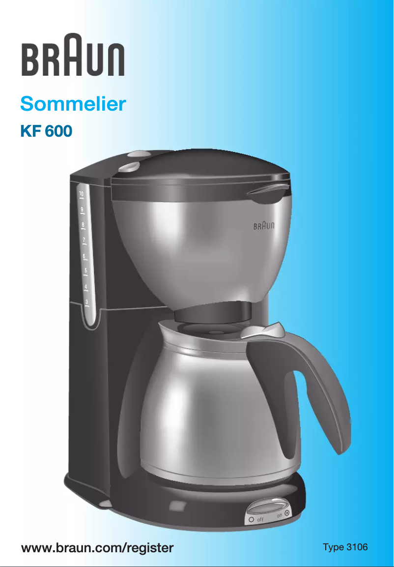 Page 1 de la notice Manuel utilisateur Braun Sommelier KF 600