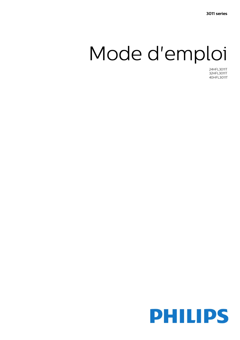 Page 1 de la notice Mode d'emploi Philips 40HFL3011T
