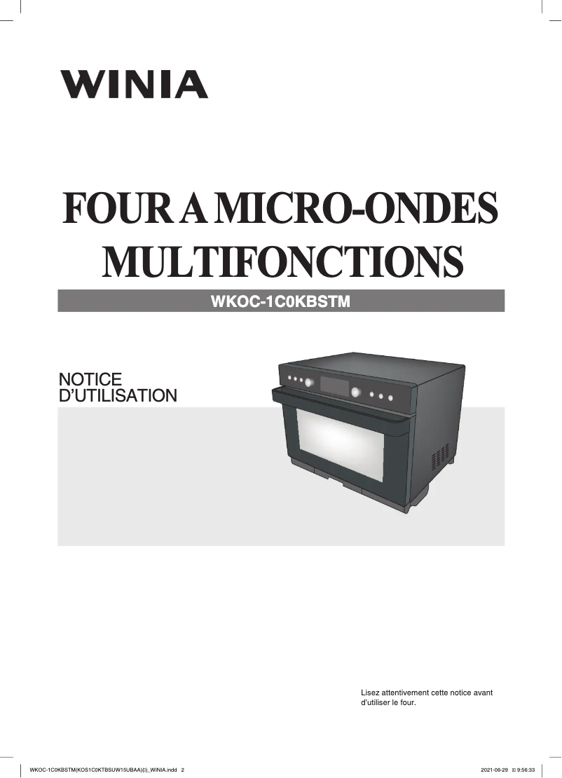 Page n°1 - Manuel utilisateur Winia WKOC-1C0KBSTM