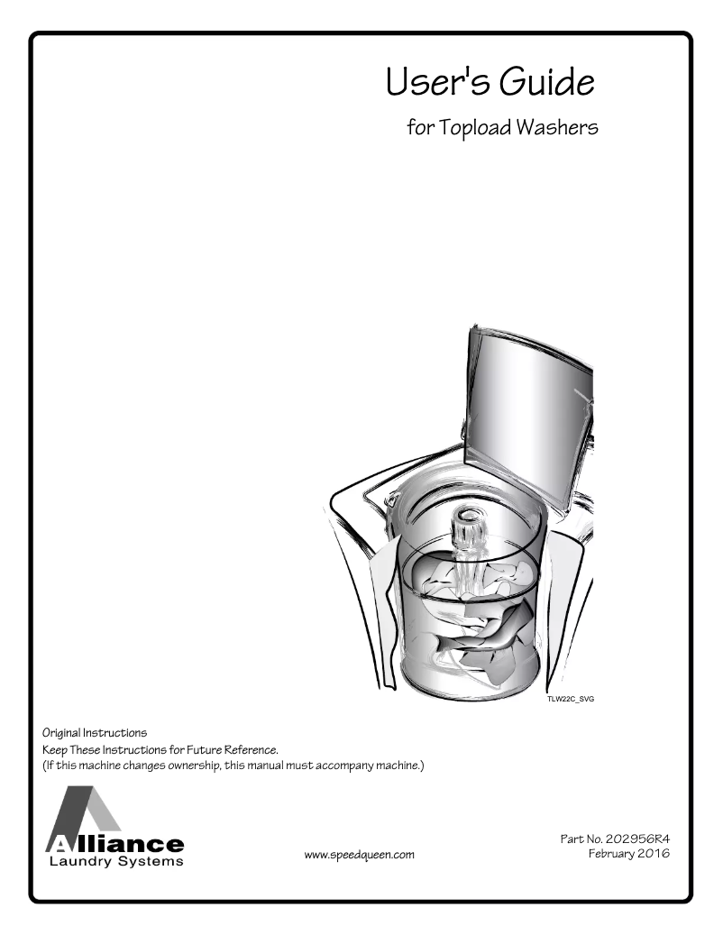 Page 1 de la notice Manuel utilisateur Speed Queen AWNE92SP113TW01