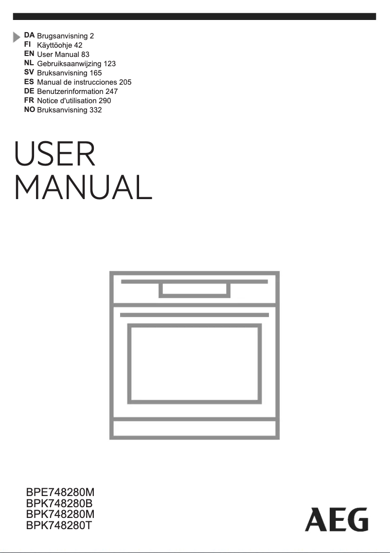 Page n°1 - Manuel utilisateur AEG BPE748280M