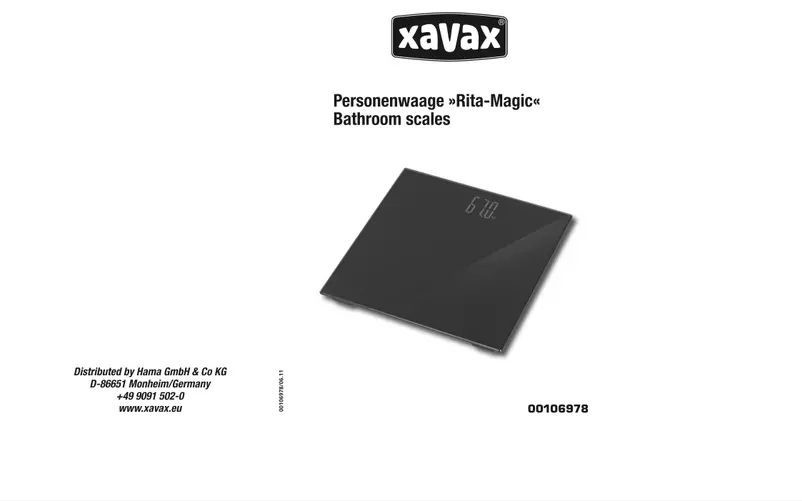 Page 1 de la notice Manuel utilisateur Xavax Rita Magic