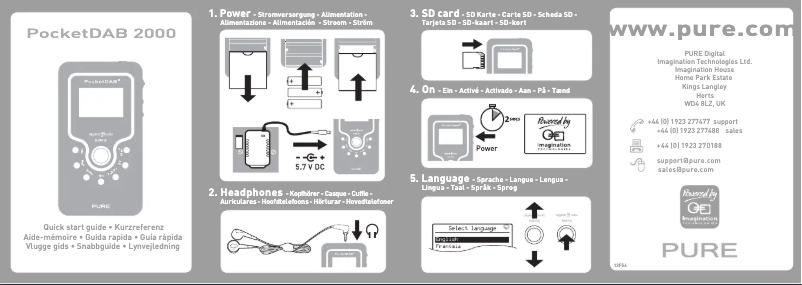 Página 1 del manual Guía de inicio rápido Pure PocketDAB 2000