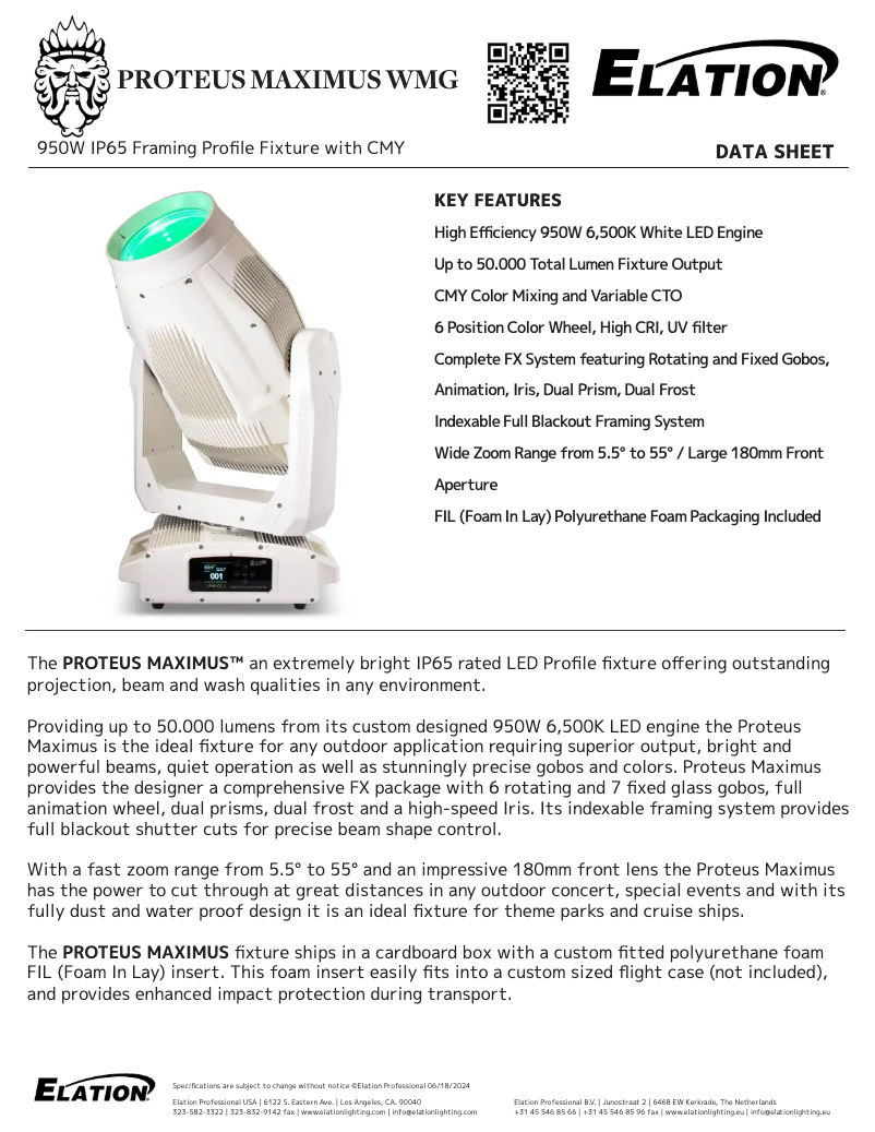 Image de la première page du manuel de l'appareil Proteus Maximus WMG