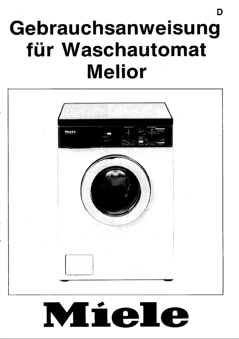 Page n°1 - Manuel utilisateur Miele Melior