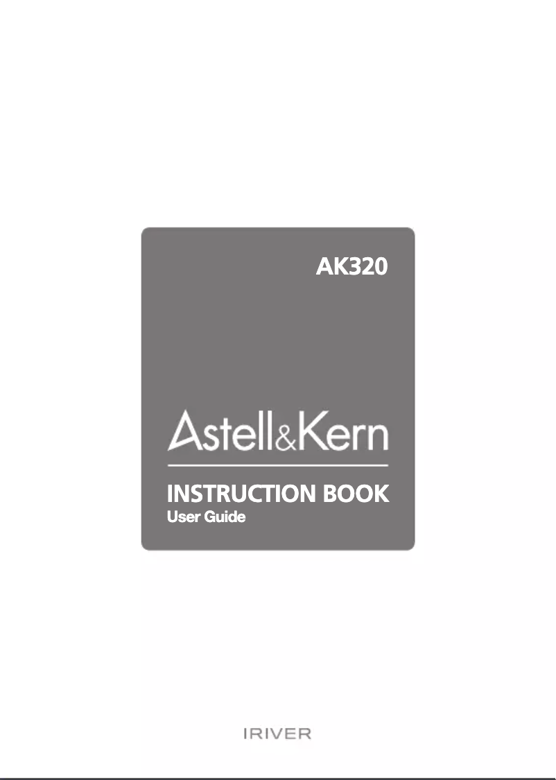 Page 1 de la notice Manuel utilisateur Astell&Kern AK-320