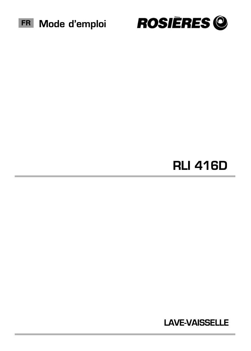 Image de la première page du manuel de l'appareil RLI 416DIN