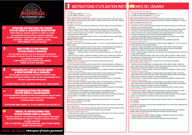 Página 1 del manual Manual de usuario Phoenix Fire Chief FS1611E