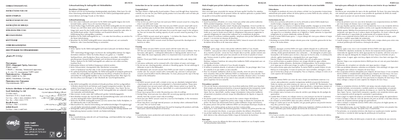 Page 1 de la notice Manuel utilisateur EMSA Senator Sleeve