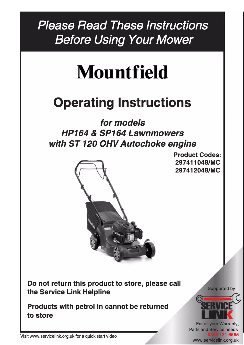 Page 1 de la notice Manuel utilisateur Mountfield HP164