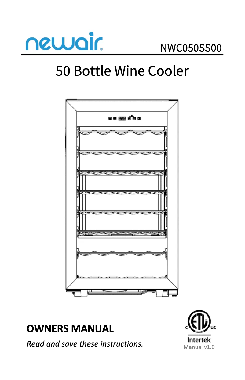 Page 1 de la notice Manuel utilisateur NewAir NWC050SS00