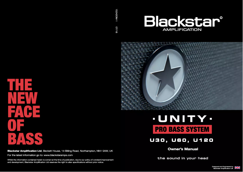 Page n°1 - Manuel utilisateur Blackstar Unity 250