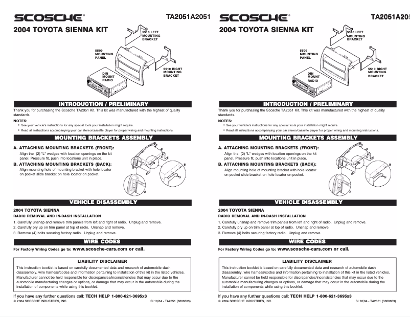 Page n°1 - Manuel utilisateur Scosche TA2051B