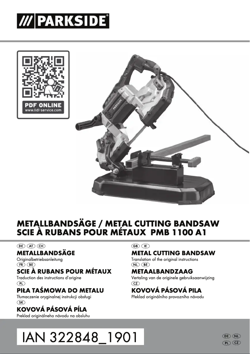 Page n°1 - Manuel utilisateur Parkside PMB 1100 A1