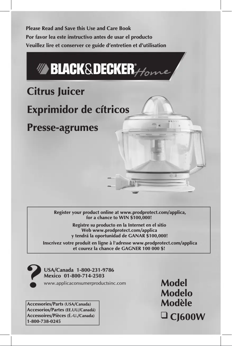 Page n°1 - Manuel utilisateur Black & Decker CJ600W