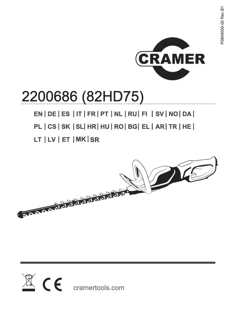Page 1 de la notice Manuel utilisateur Cramer 82HD75