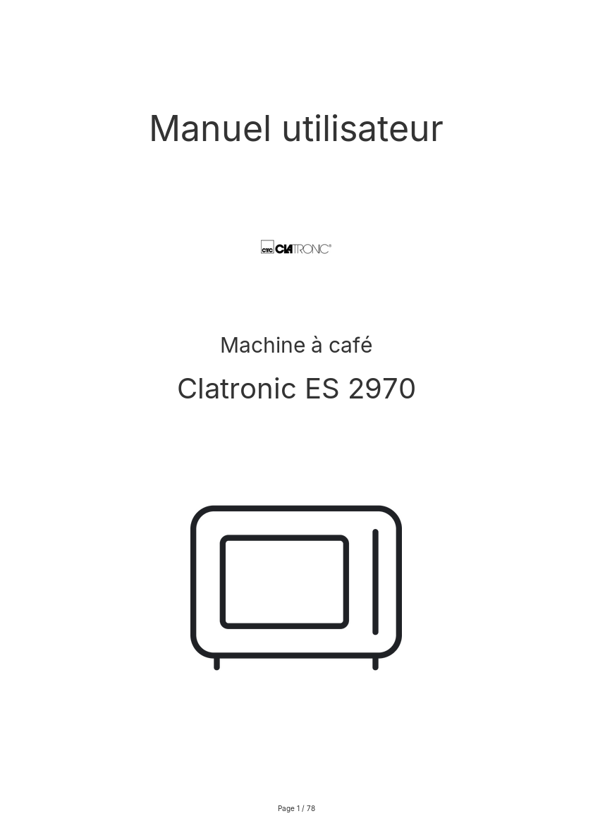 Image de la première page du manuel de l'appareil ES 2970