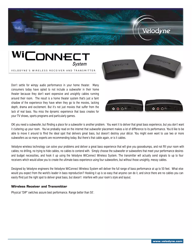Image de la première page du manuel de l'appareil WiConnect System