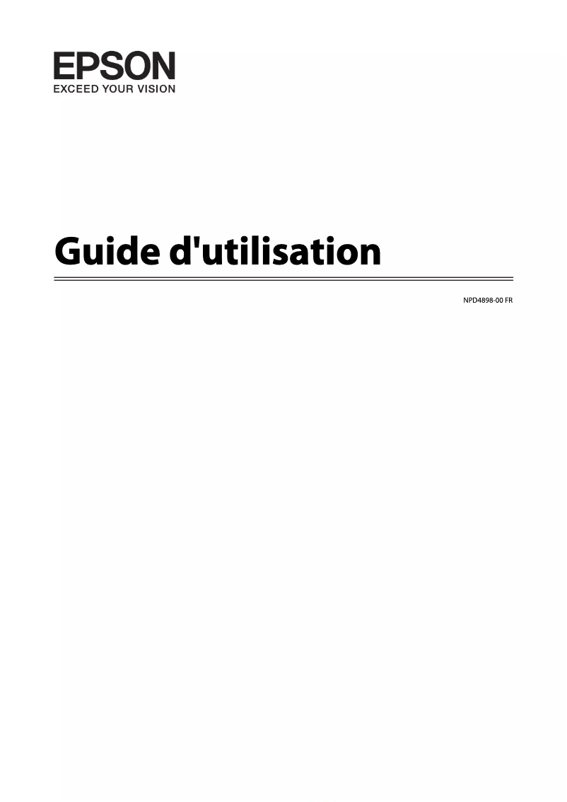 Page n°1 - Manuel utilisateur Epson Expression Premium XP-610