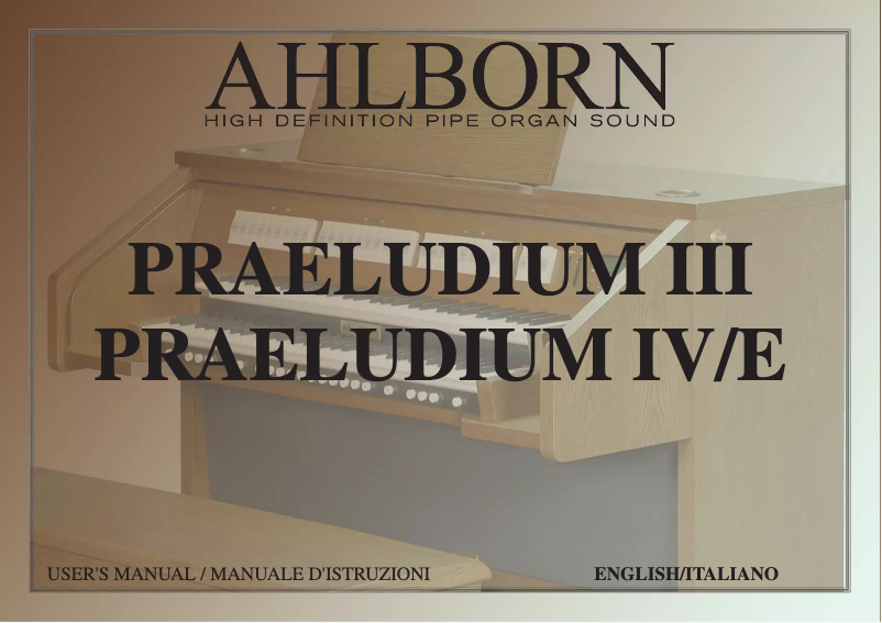 Page n°1 - Manuel utilisateur Ahlborn Praeludium III
