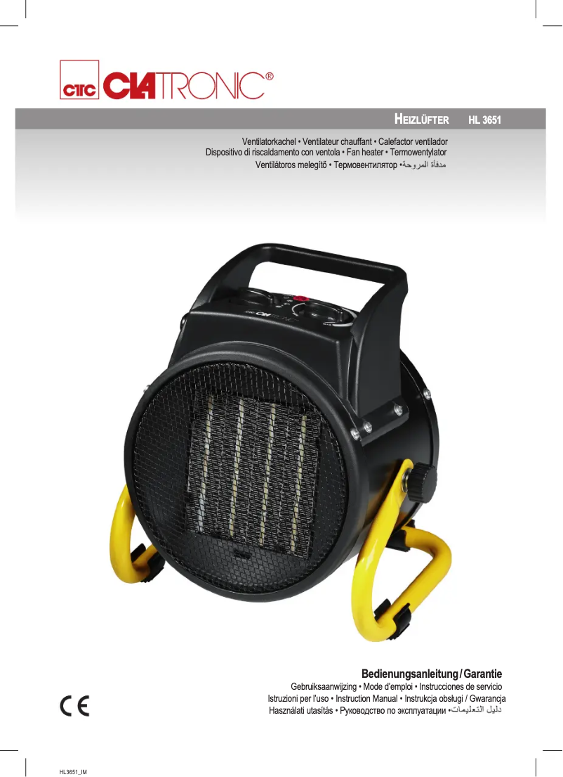 Page 1 de la notice Manuel utilisateur Clatronic HL 3651