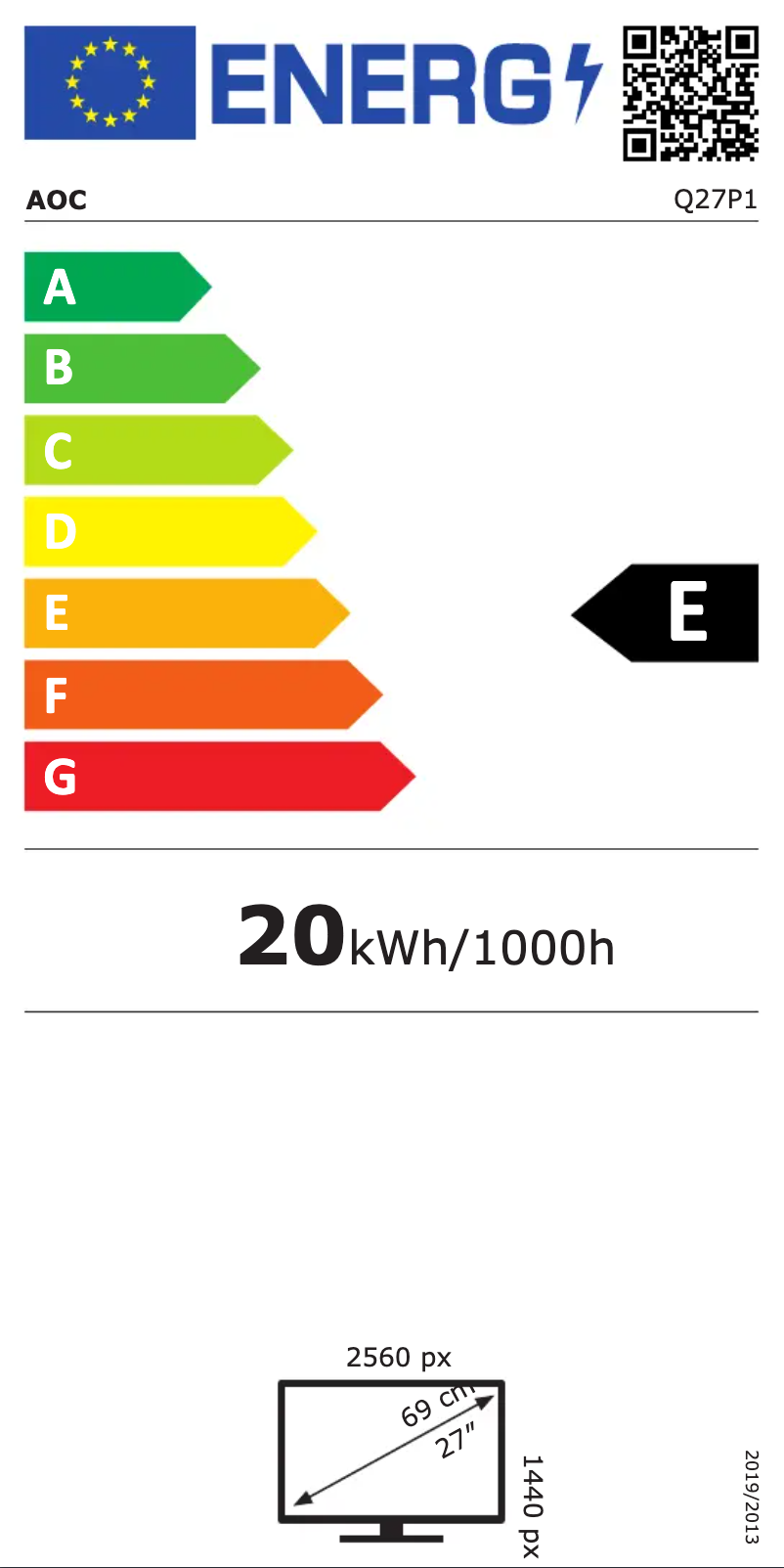 Page n°1 - Label énergétique AOC Pro-line Q27P1