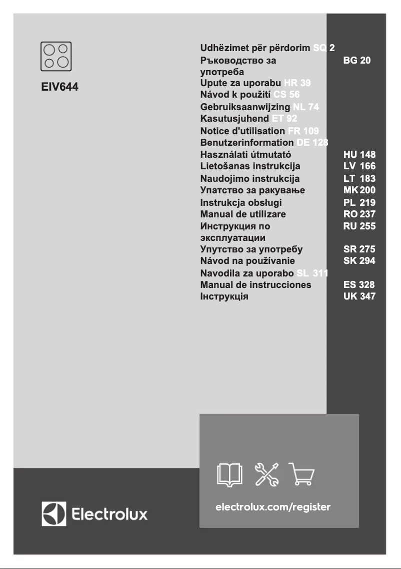 Page 1 de la notice Manuel utilisateur Electrolux EIV644