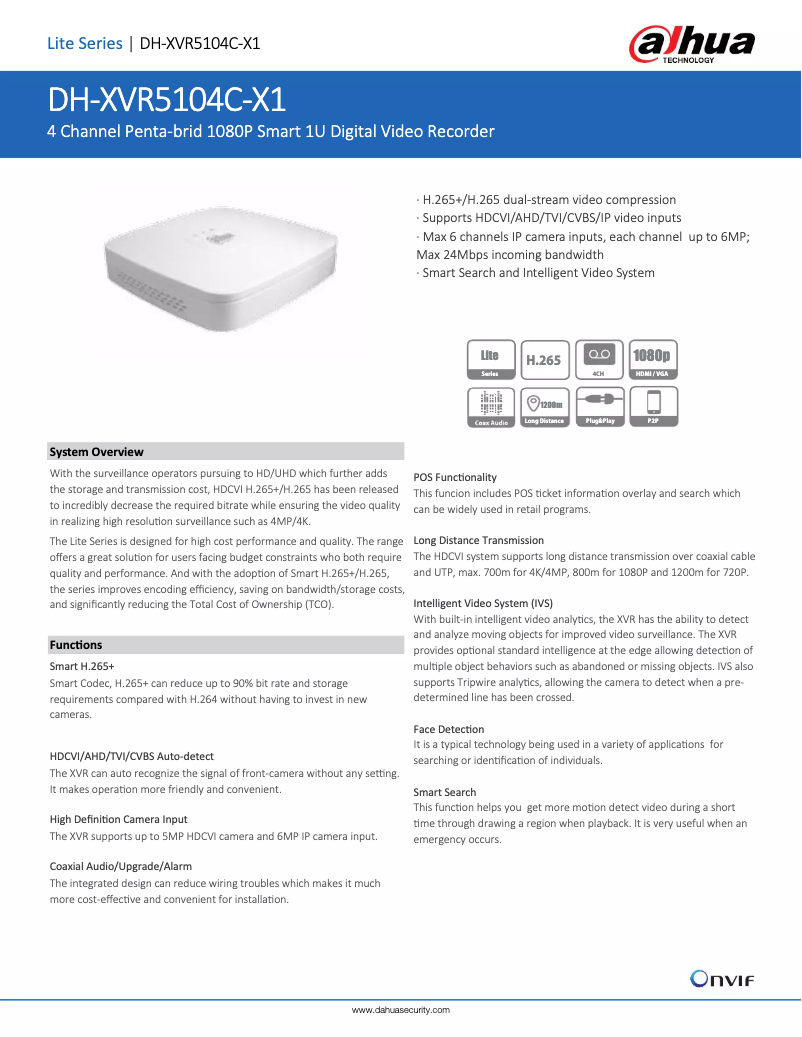 Image de la première page du manuel de l'appareil XVR5104C-X1