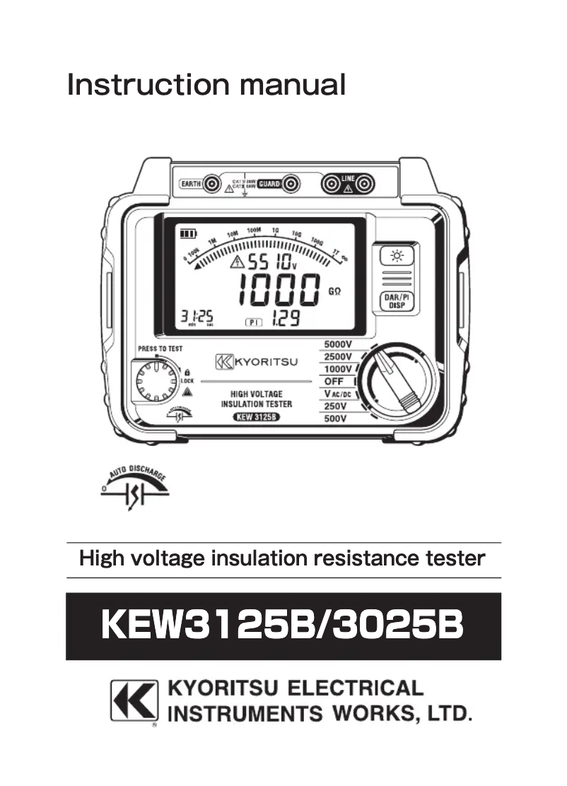 Page 1 de la notice Manuel utilisateur Kyoritsu KEW3125B