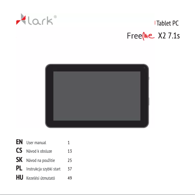 Page 1 de la notice Manuel utilisateur Lark FreeMe X2 7.1s