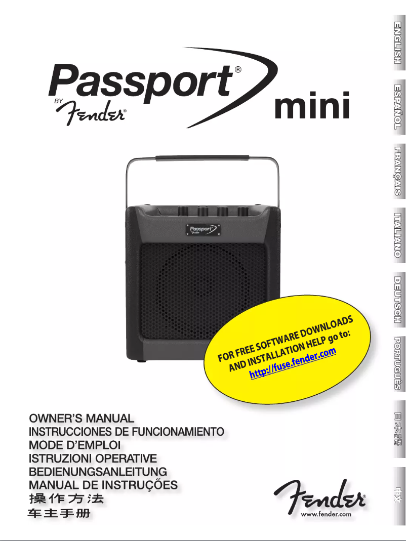 Page 1 de la notice Manuel utilisateur Fender Passport Mini