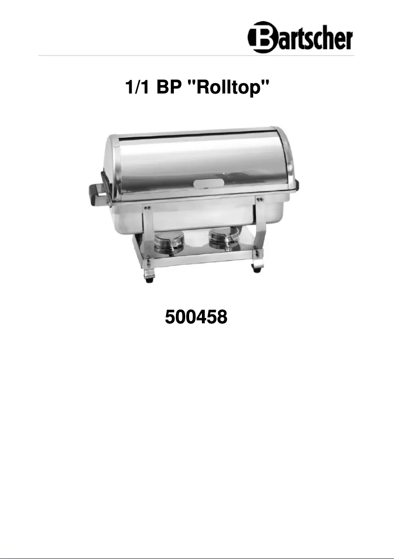 Page n°1 - Manuel utilisateur Bartscher 500458