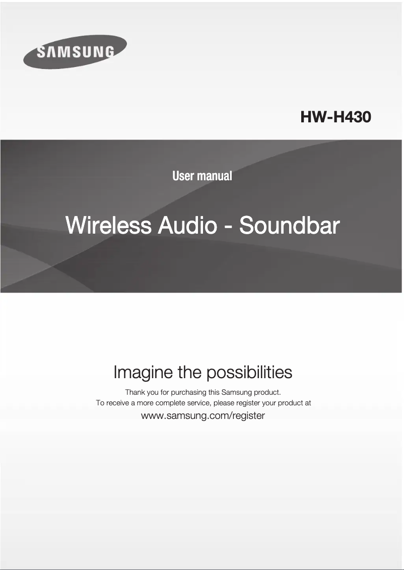 Page 1 de la notice Manuel utilisateur Samsung HW-H430