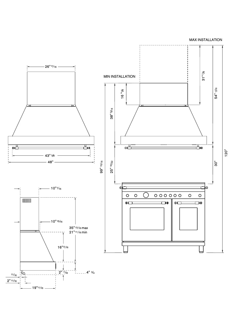 Page 1 de la notice Instructions / montage Bertazzoni KC48HERTX