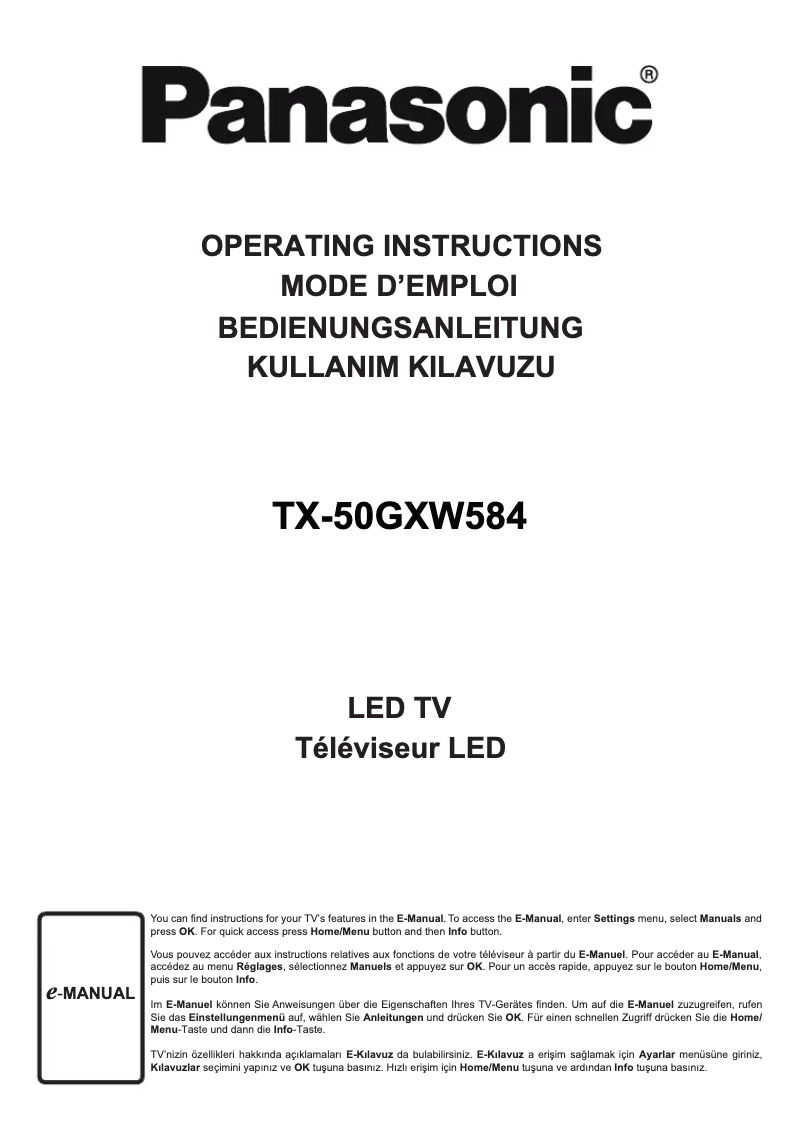 Imagen de la primera página del manual del dispositivo TX-50GXW584