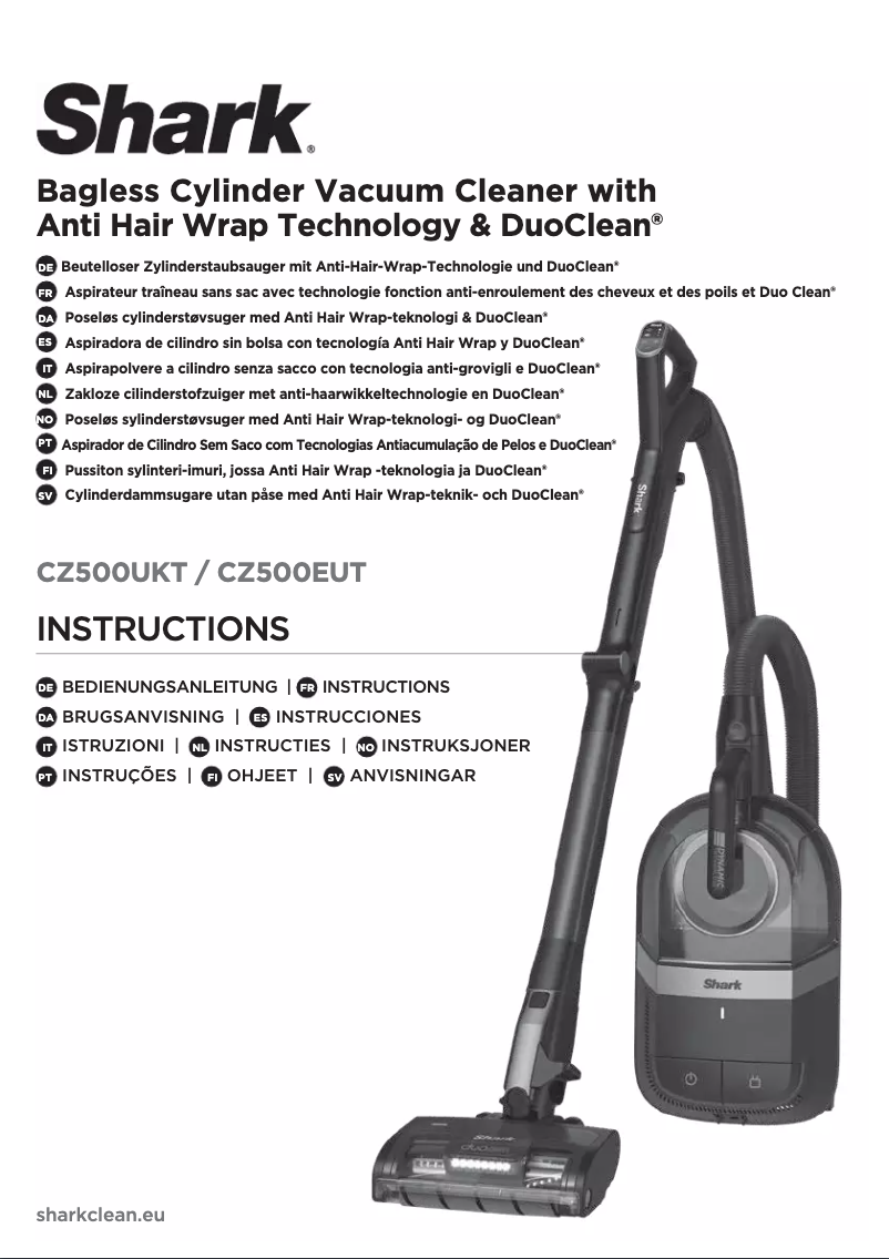Page 1 de la notice Manuel utilisateur Shark Dynamic CZ500UKT