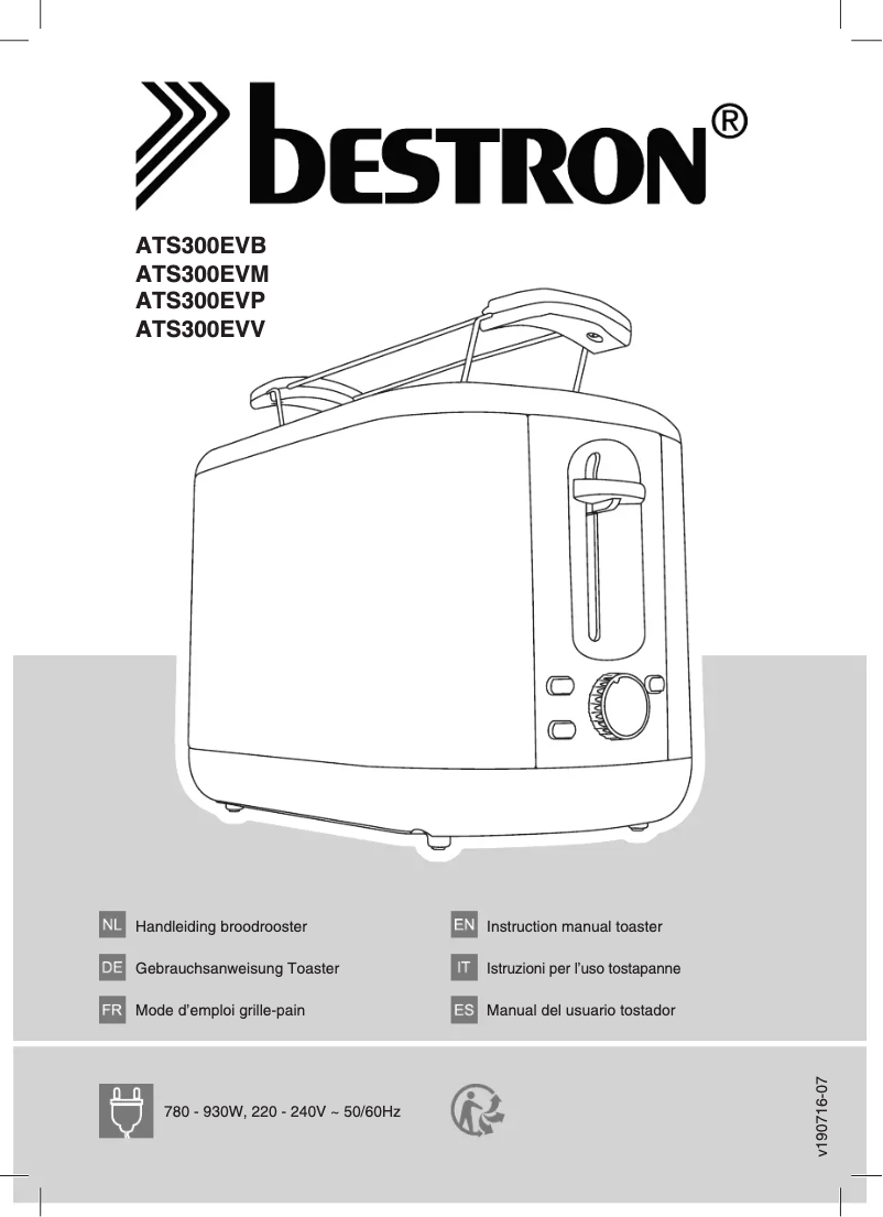 Page 1 de la notice Manuel utilisateur Bestron ATS300EVP