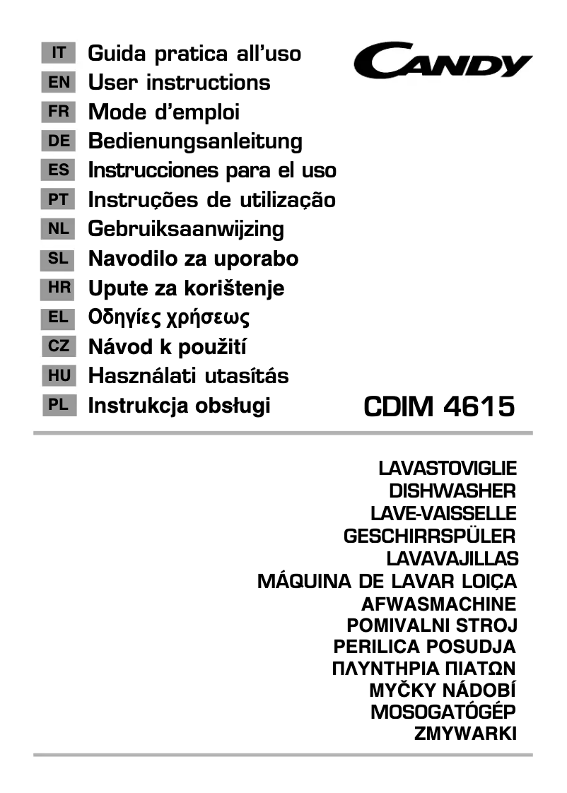 Page n°1 - Manuel utilisateur Candy CDIM 4615