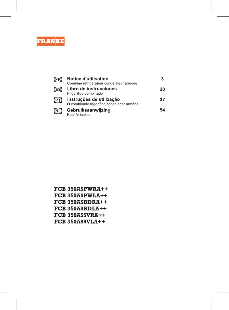 Image de la première page du manuel de l'appareil FCB 350 AS PW L A++