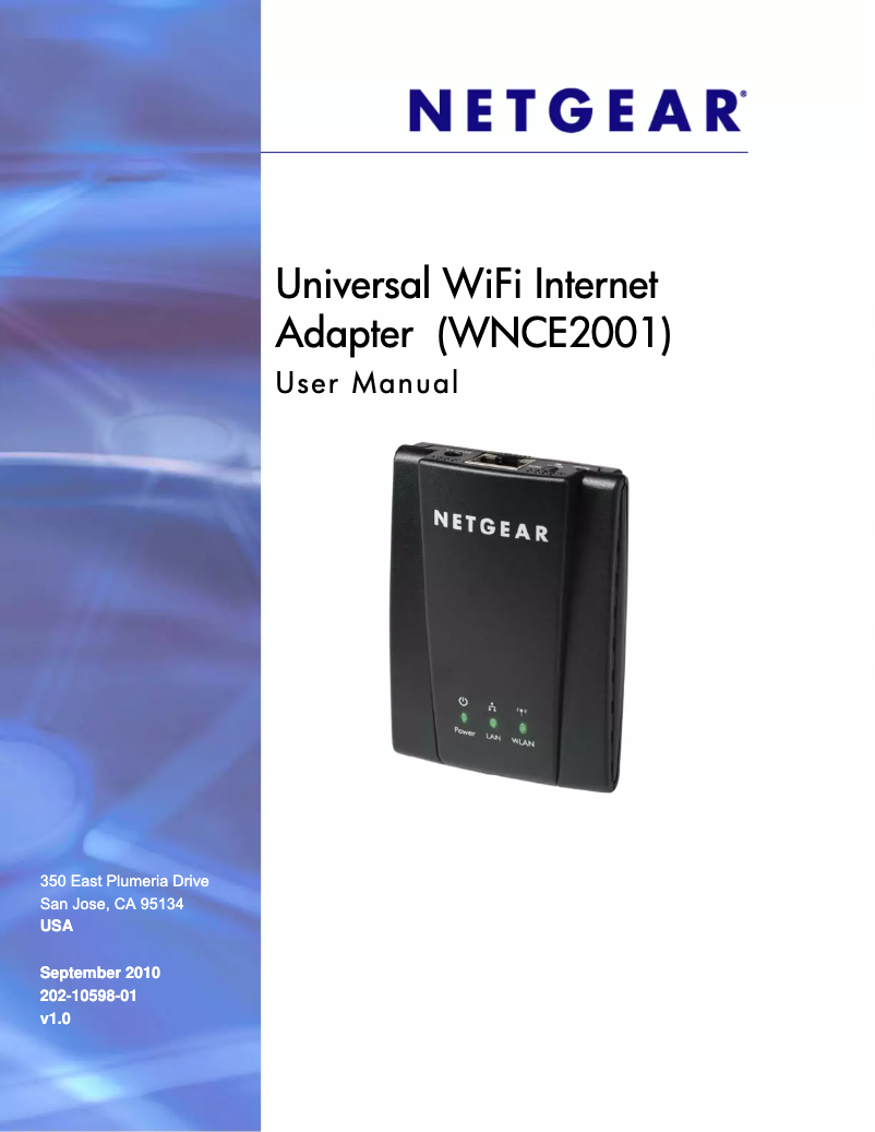 Page 1 de la notice Manuel utilisateur Netgear WNCE2001