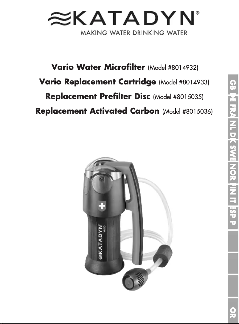 Image de la première page du manuel de l'appareil VARIO